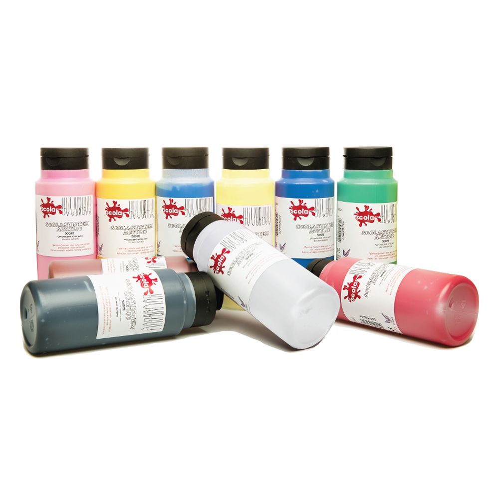 Acrylic Paint Assorted 500ml - pack of 6