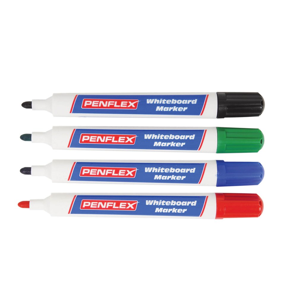 Penflex Drywipe Markers Bullet Tip Assorted - pack of 4